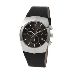 SKAGEN HERREUR I ST�L M/CHRONOGRAF OG SCHWEIZISK URV�RK