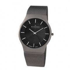 SKAGEN HERREUR I TITANIUM M/URSKIVE I KULFIBER
